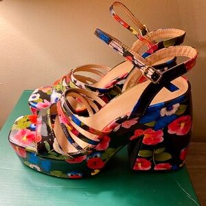Black Floral heels